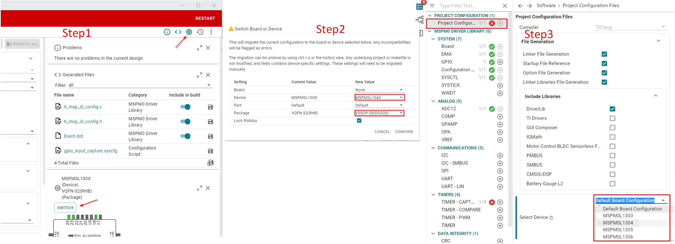  Migrating Between MSPM0 Derivatives