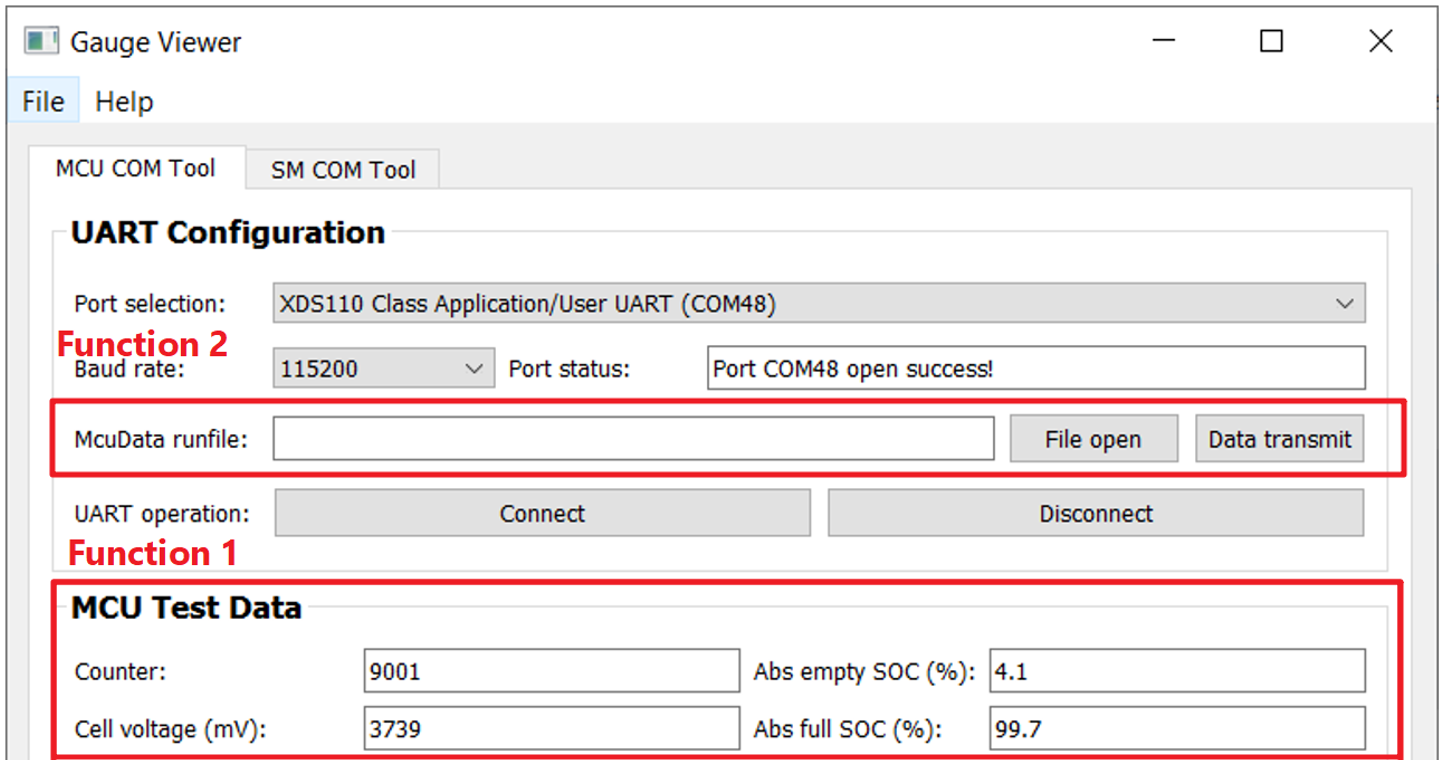 MSPM0L1306 MCU COM Tool functions