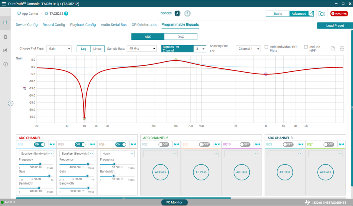  PurePath™ Console Programmable
                Biquad Filter Example