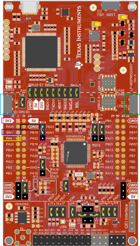  Connections on
                    LP-MSPM0G3507