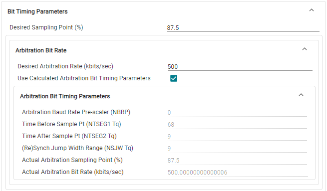  MSPM0 CAN Bit Timing
                    Parameters Settings