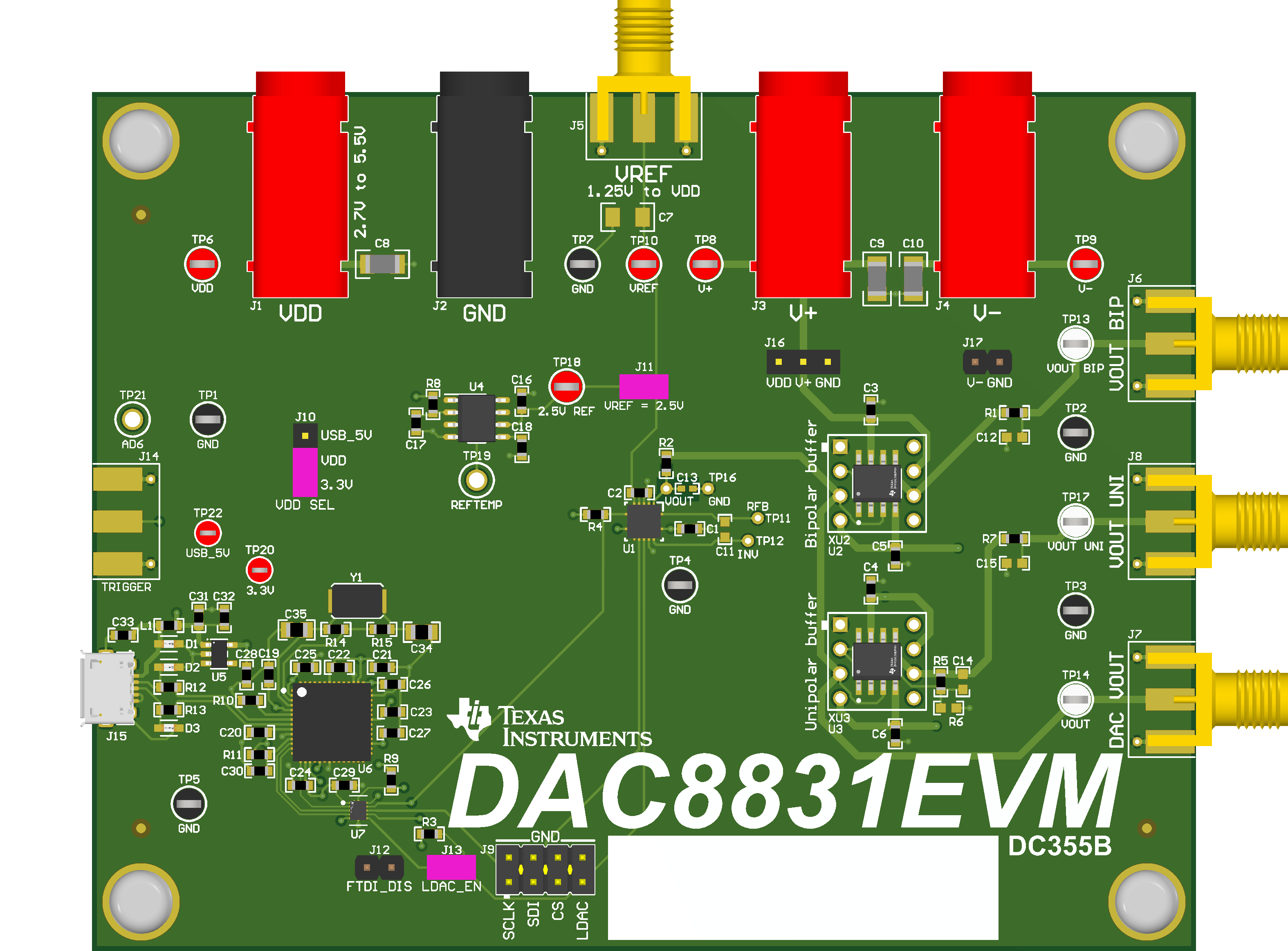 DAC883xEVM DAC8831EVM Default
                                                  Jumper Settings