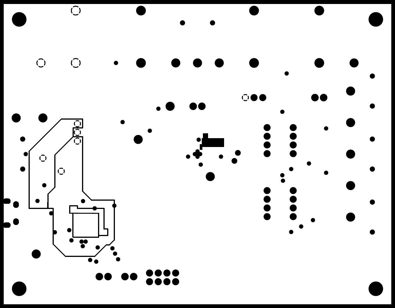 DAC883xEVM DAC8831EVM PCB Mid Layer 2 Layout (Power Plane)