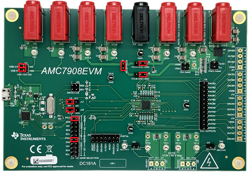 AMC7908EVM AMC7908EVM Default Jumpers