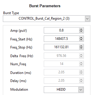 ULC1001-DRV2911EVM Burst Parameters