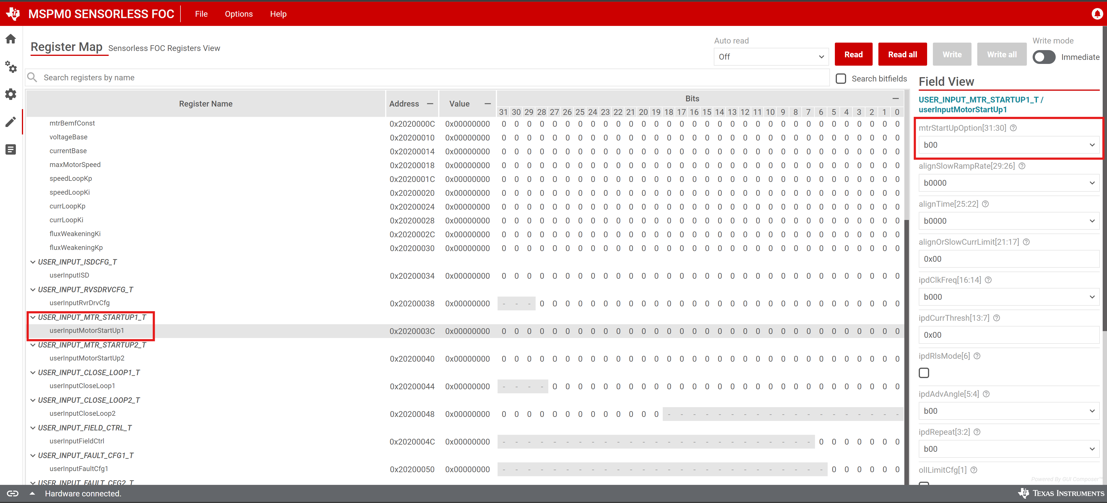  Motor Startup in GUI