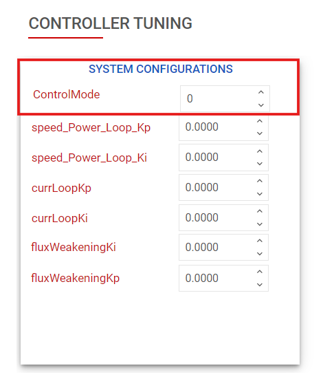  Control Mode
                    Configuration