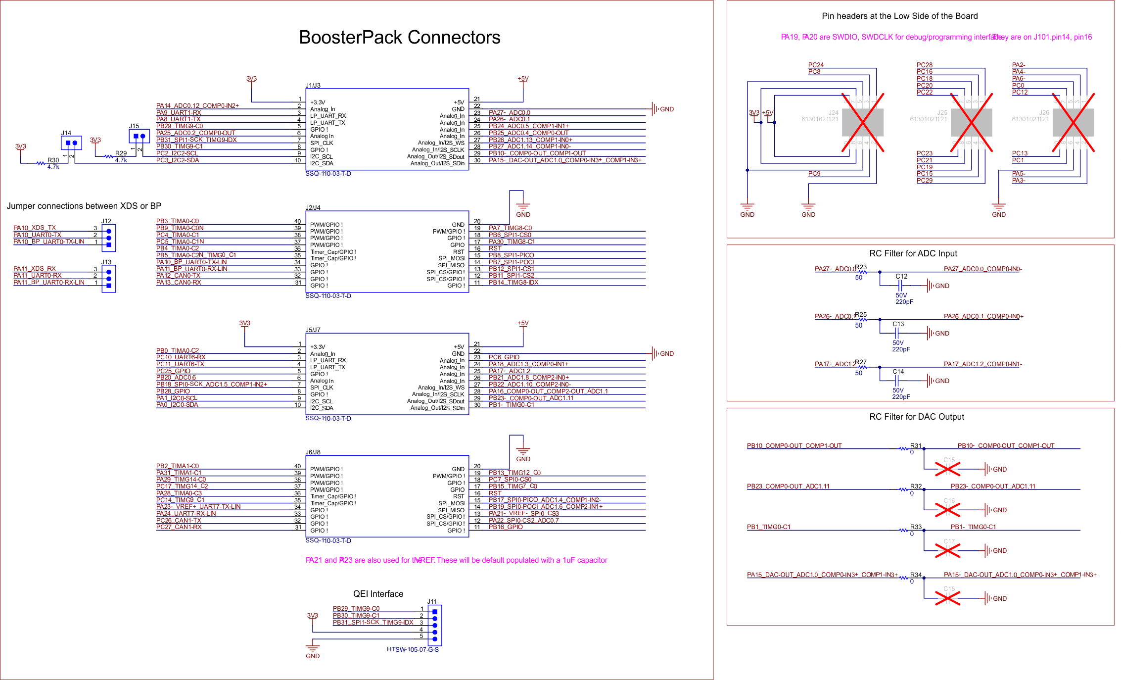 LP-MSPM0G3519 BoosterPack Connectors