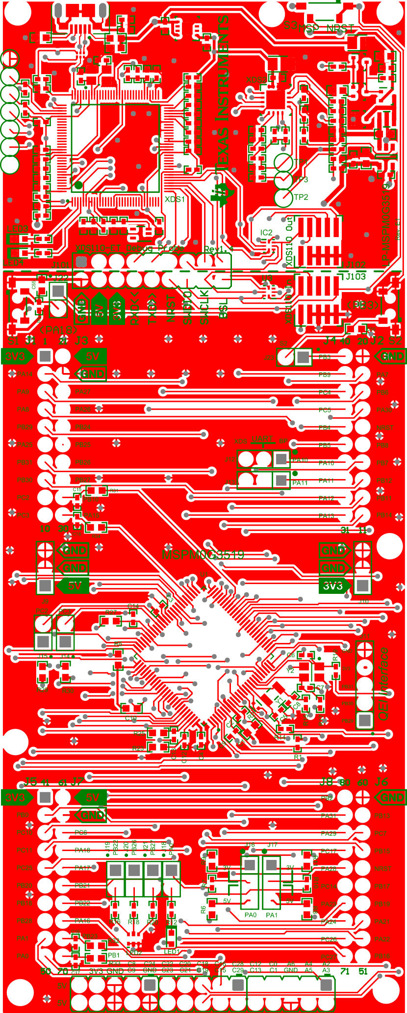 LP-MSPM0G3519 Top Layer and Overlay (1st
                        Layer)