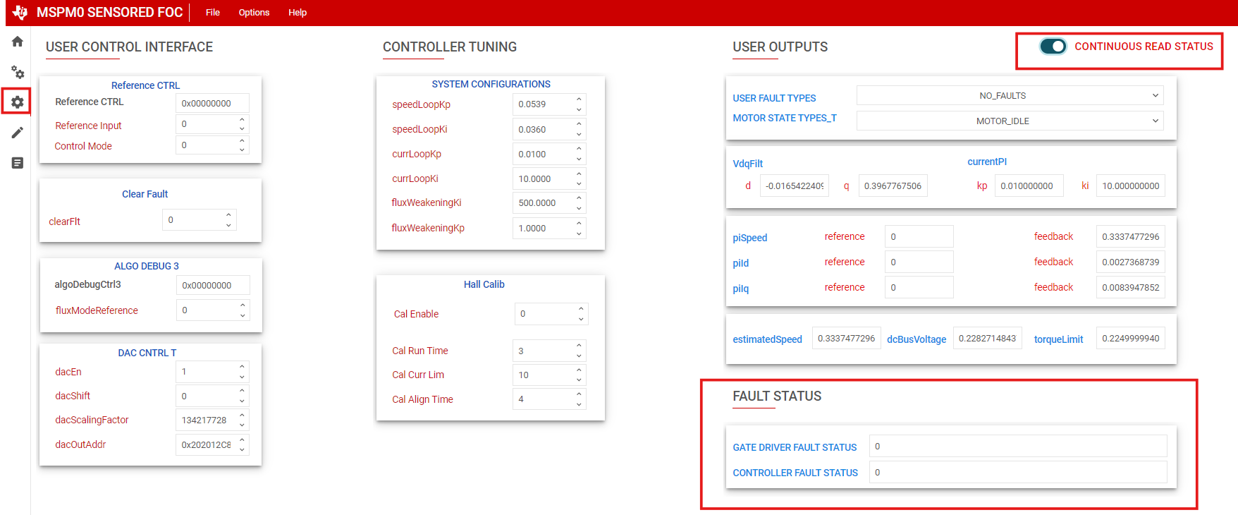  Reading Fault Status From
              GUI