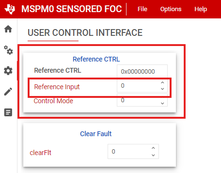  Setting Speed Input From
              GUI