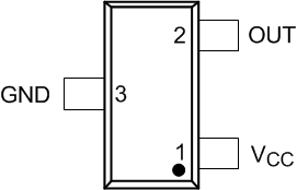 DRV5013 DBZ Package3-Pin SOT-23Top View