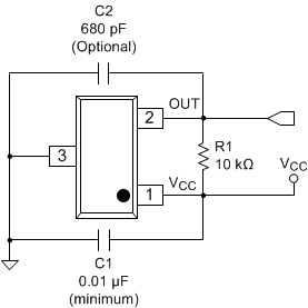 DRV5013 Typical Application Circuit