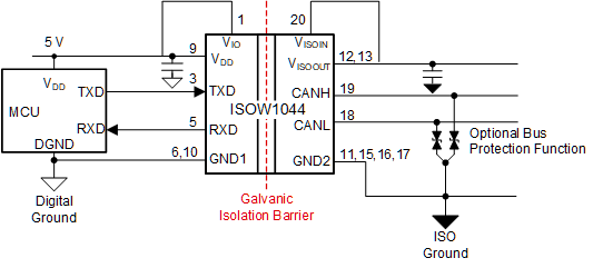  Isolated Signal and Power Using Small
                    Form-Factor ISOW1044