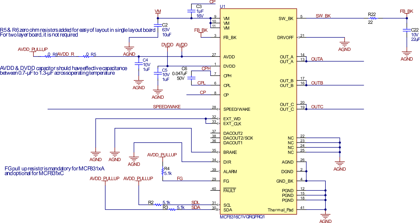  PCB Schematic for Single
                    Ground Plane