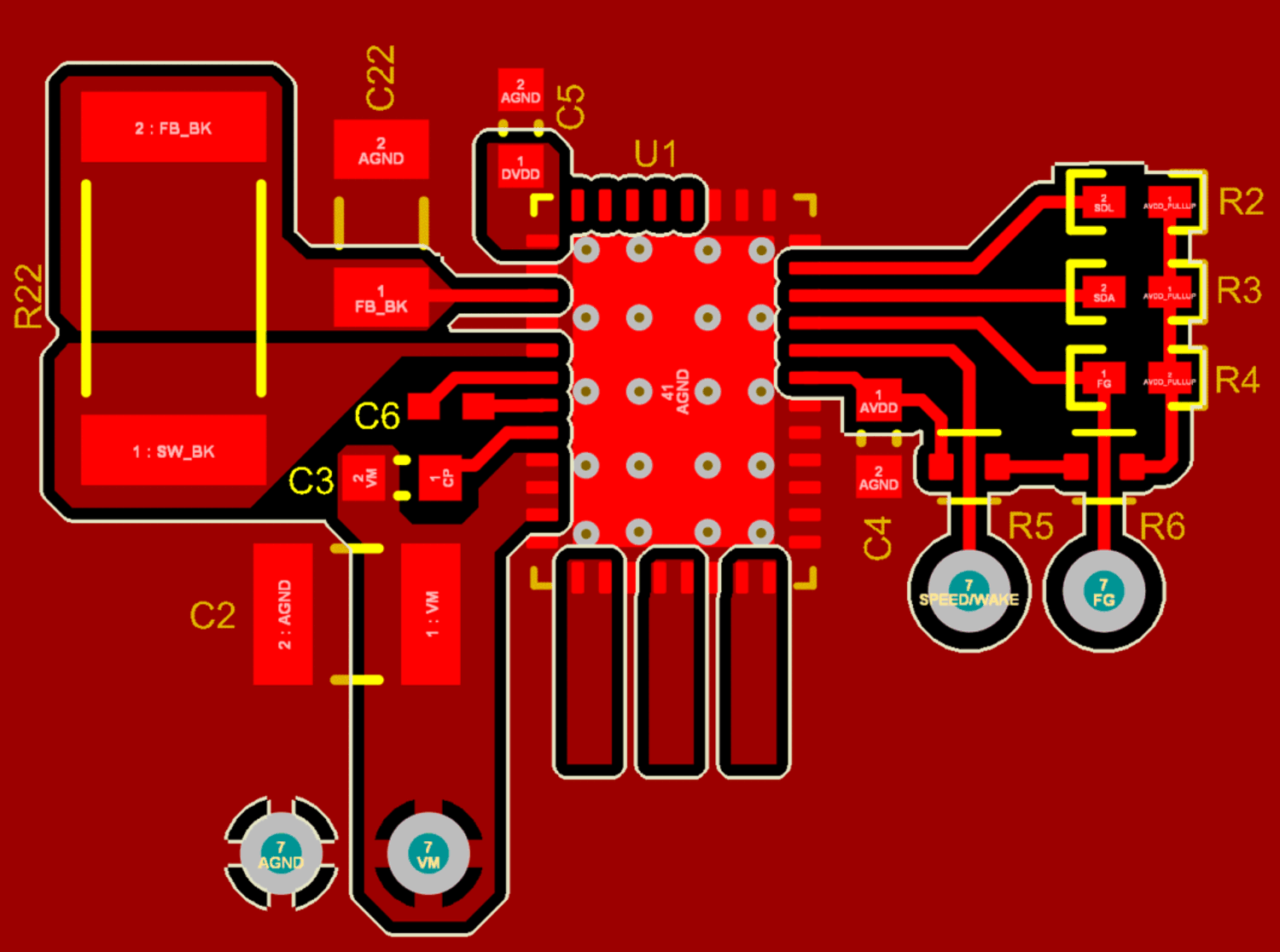  PCB Layout for Single Ground
                    Plane