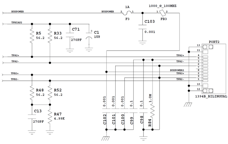 TSB81BA3E port_termination_slls783.gif