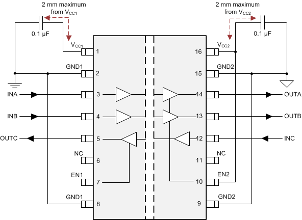 ISO7730 ISO7731 Typical ISO7731 Circuit Hook-Up