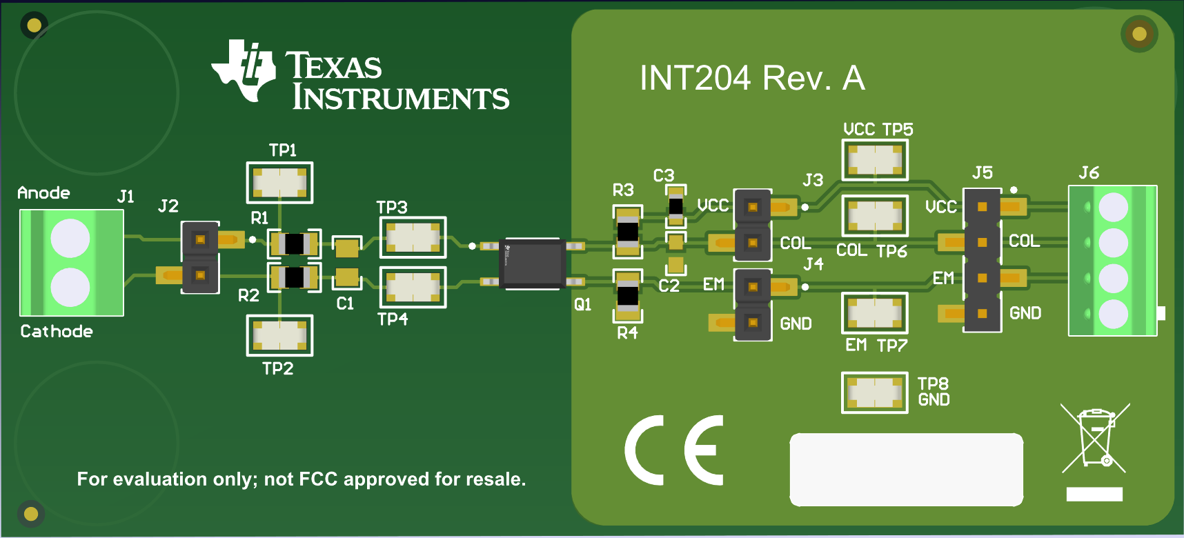 ISOM8110-Q1 ISOM8111-Q1 ISOM8112-Q1 ISOM8113-Q1 ISOM8115-Q1 ISOM8116-Q1 ISOM8117-Q1 ISOM8118-Q1 Layout
                    Example of ISOM811x-Q1 With a Single Layer Board