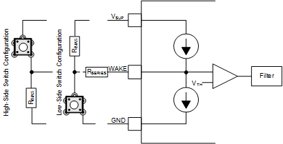 TCAN1473A-Q1 WAKE Circuit Example