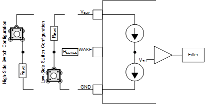 TCAN1043N-Q1 WAKE Circuit Example