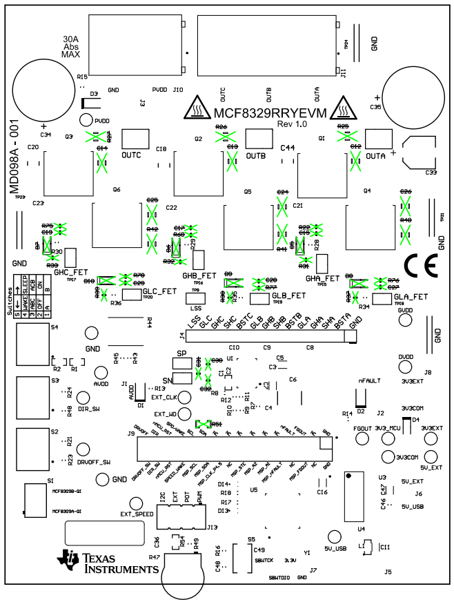 MCF8329RRYEVM EVM Top Overlay