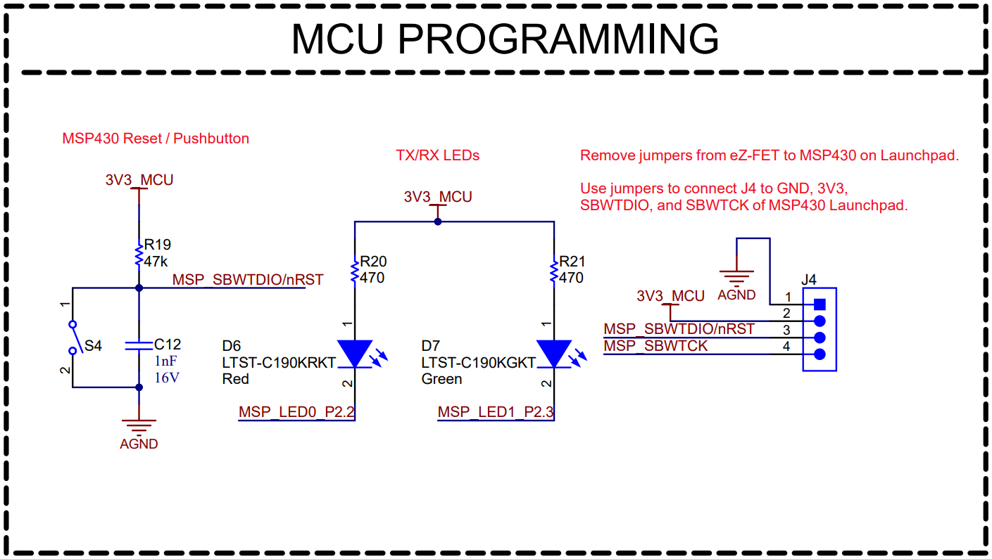 MCF8315RRYEVM MCU Programming and Debug
          Schematic