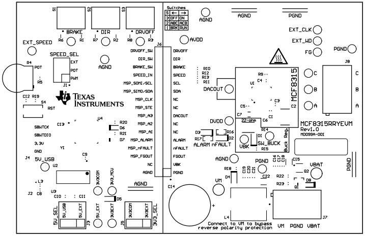 MCF8315RRYEVM EVM Top Overlay