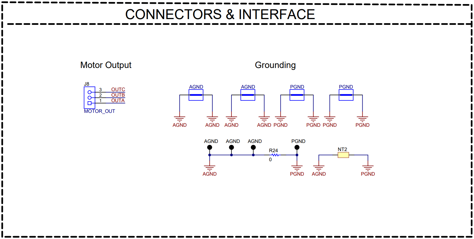 MCF8315RRYEVM Connectors and Interface
          Schematic