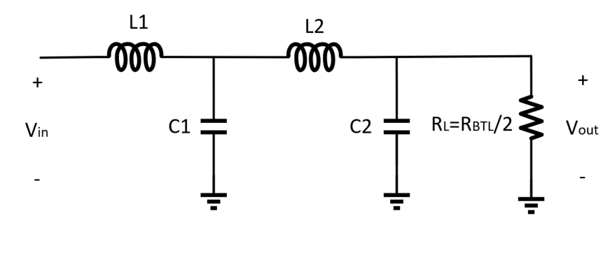  TAS6x84-Q1 Typical LC Filter
                Circuit (Half is Shown)