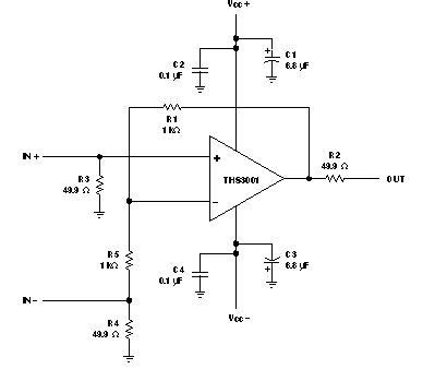 THS3001 THS3001 Evaluation Board
                    Schematic