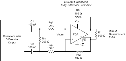 THS4541-Q1 Example Down-Converting
                                                  Mixer Delivering an AC-Coupled Differential Signal
                                                  to the THS4541-Q1