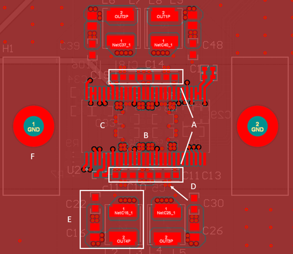 TAS6754-Q1 TAS6754-Q1 Recommended Layout