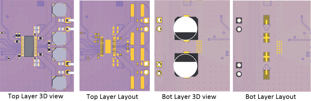 TAS5815 2.0 (Stereo BTL with Inductor
                    as Output Filter) Layout View