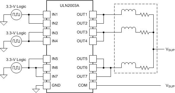 ULN2002A ULN2003A ULN2003AI ULQ2003A ULN2004A ULQ2004A ULN2003A Device as Inductive Load Driver