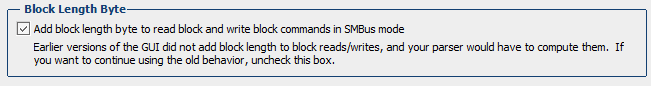  Block Length Byte
                    Setting