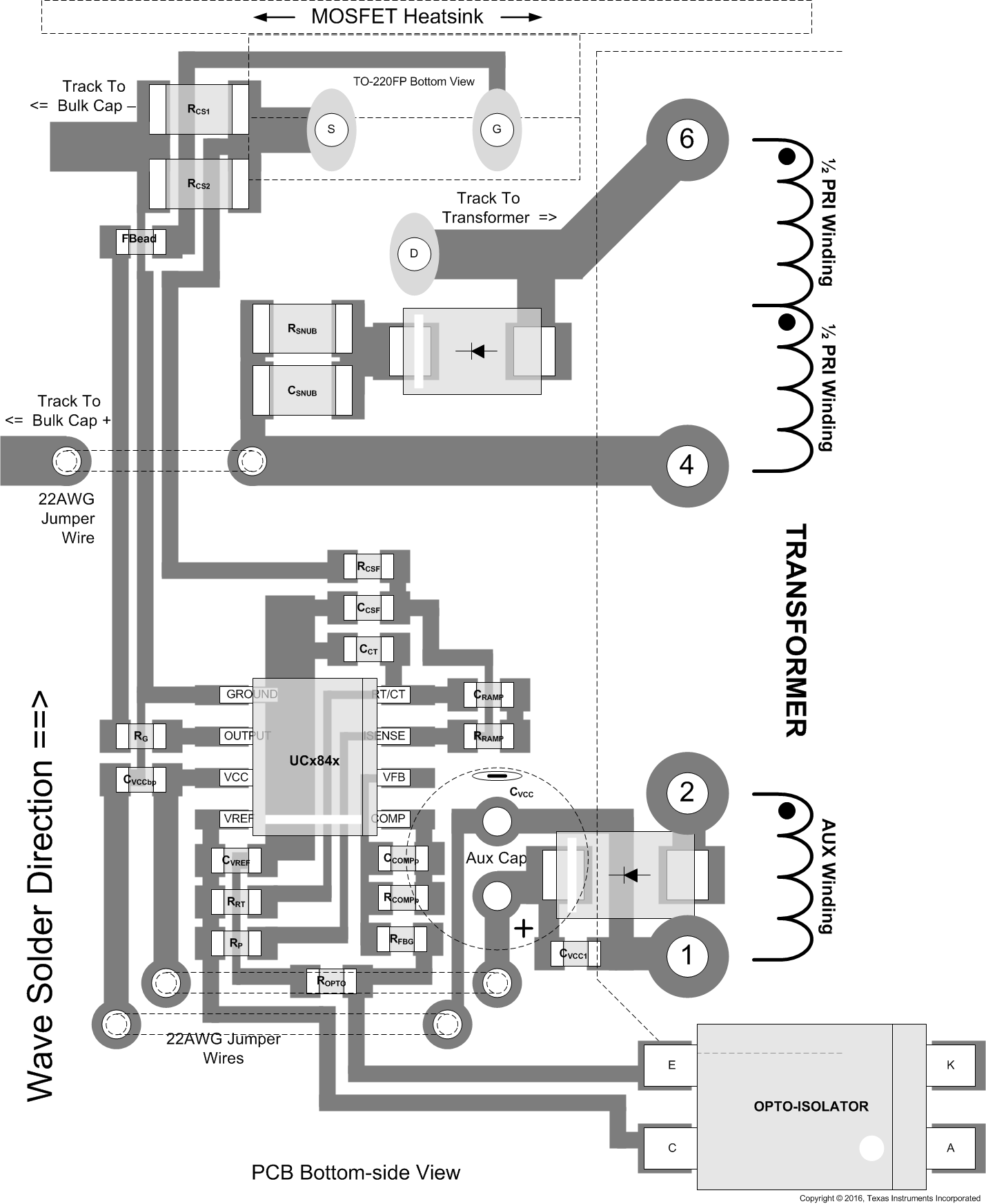 UC1842 UC2842 UC3842 UC1843 UC2843 UC3843 UC1844 UC2844 UC3844 UC1845 UC2845 UC3845 UCx84x Layout Example