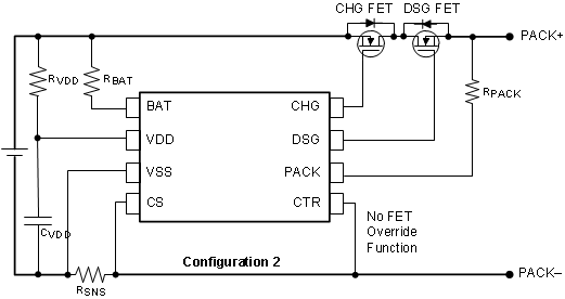 BQ2980 BQ2982 BQ298x Reference Schematic Configuration 2