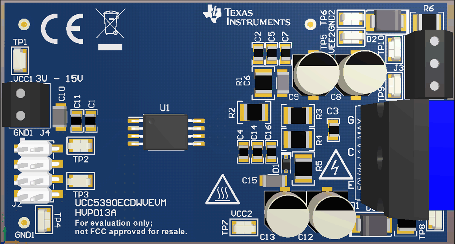 UCC5350-Q1 3-D PCB View