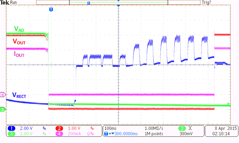 BQ51013C-Q1 Transition Between Wired Power and Wireless Power (EN1 = EN2 = LOW)