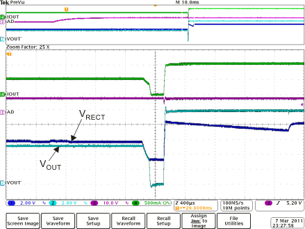 BQ51013C-Q1 Adapter Insertion (VAD = 10 V) Illustrating Break-Before-Make
                        Operation