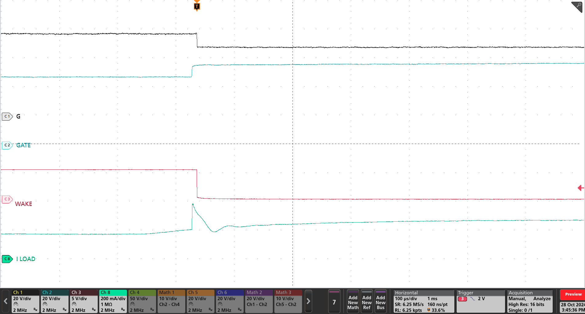 TPS4812-Q1 Zoom-In View of State Transition From LPM to Active Mode (LPM = Low, VIN = 48V, EN/UVLO = High)