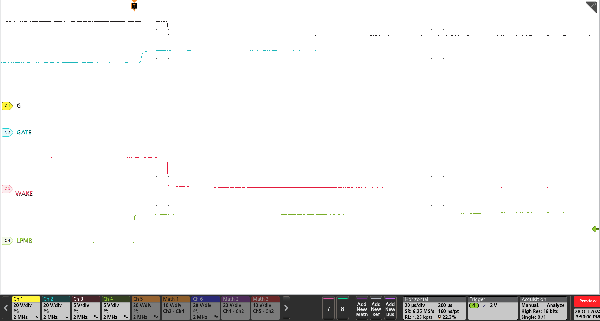 TPS4812-Q1 State Transition From LPM to Active Mode (LPM = Low to High, VIN = 48V, No Load)