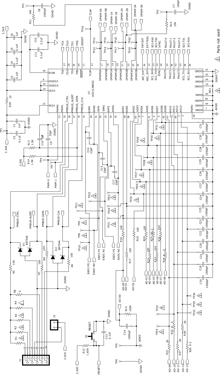  UCD3138CC64EVM-030 Schematic