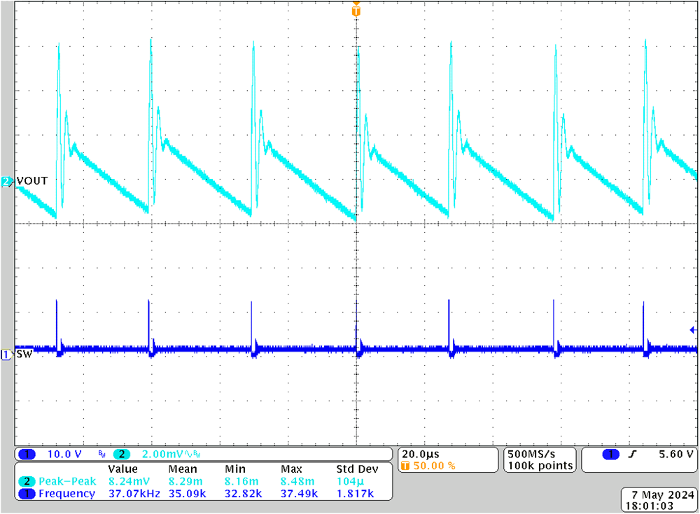 TPS546E25EVM-1PH Output
                    Ripple With 0A Load