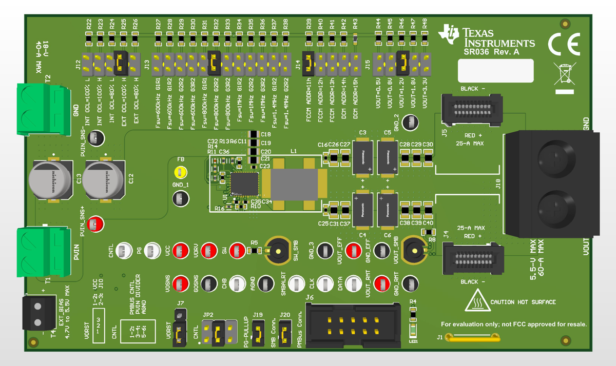 TPS546E25EVM-1PH TPS546E25EVM-1PH (Top View)