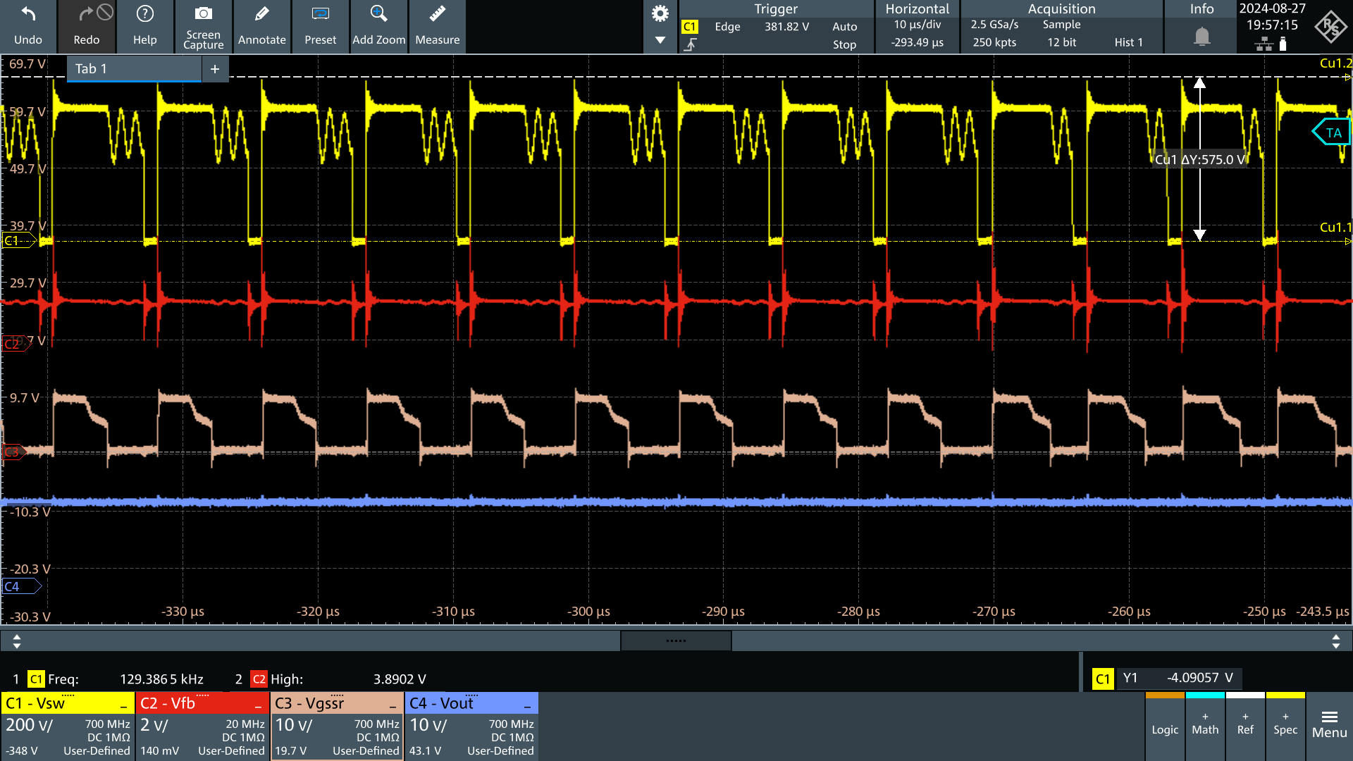 UCG28826EVM-093 Vin = 264Vac, Vout =
                        15V