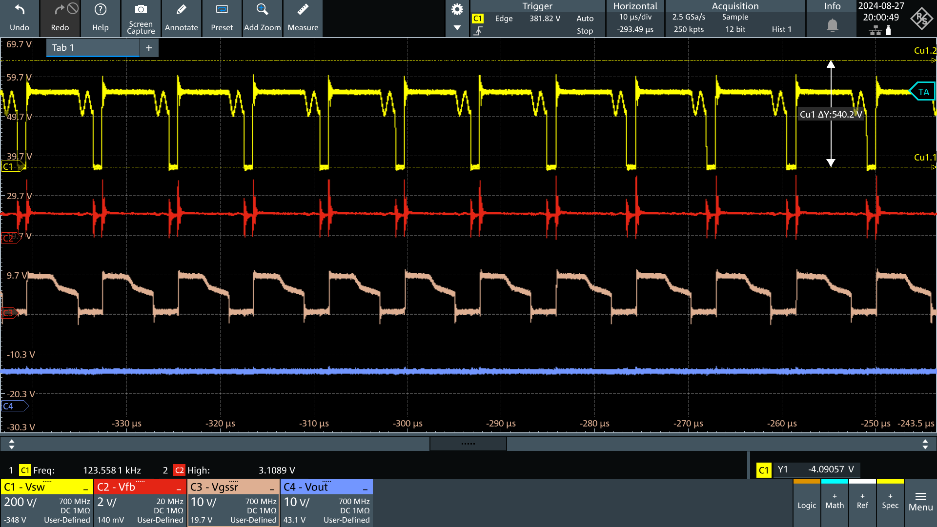 UCG28826EVM-093 Vin = 230Vac, Vout =
                        9V