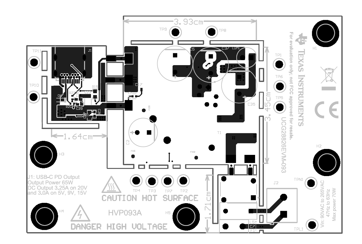 UCG28826EVM-093 EVM Assembly (Top View)