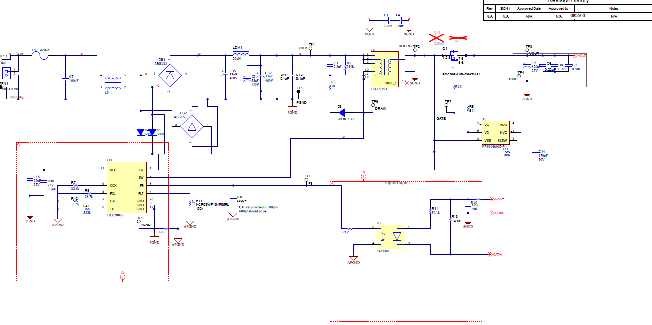 UCG28826EVM-093 UCG28826EVM-093 Schematic Diagram